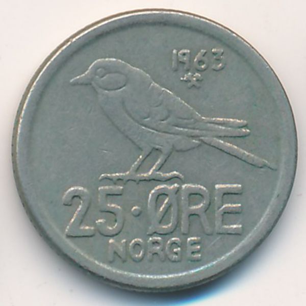 Норвегия, 25 эре (1963 г.)