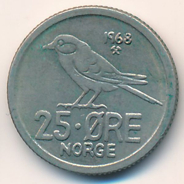 Норвегия, 25 эре (1968 г.)