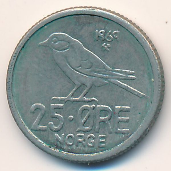 Норвегия, 25 эре (1969 г.)