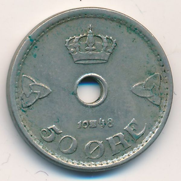 Норвегия, 50 эре (1948 г.)