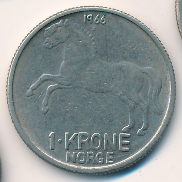 Норвегия, 1 крона (1966 г.)