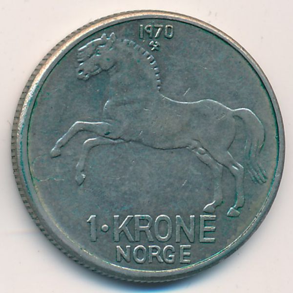 Норвегия, 1 крона (1970 г.)