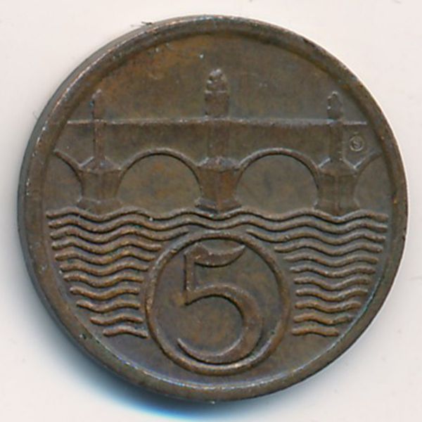 Чехословакия, 5 гелеров (1938 г.)