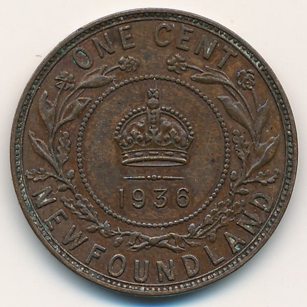 Ньюфаундленд, 1 цент (1936 г.)