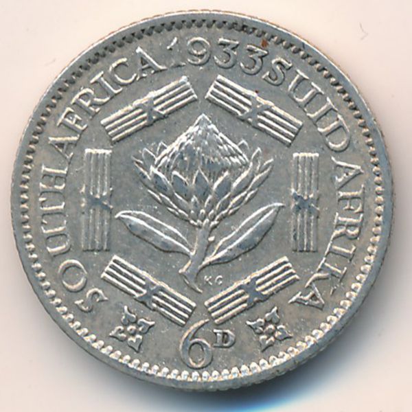ЮАР, 6 пенсов (1933 г.)