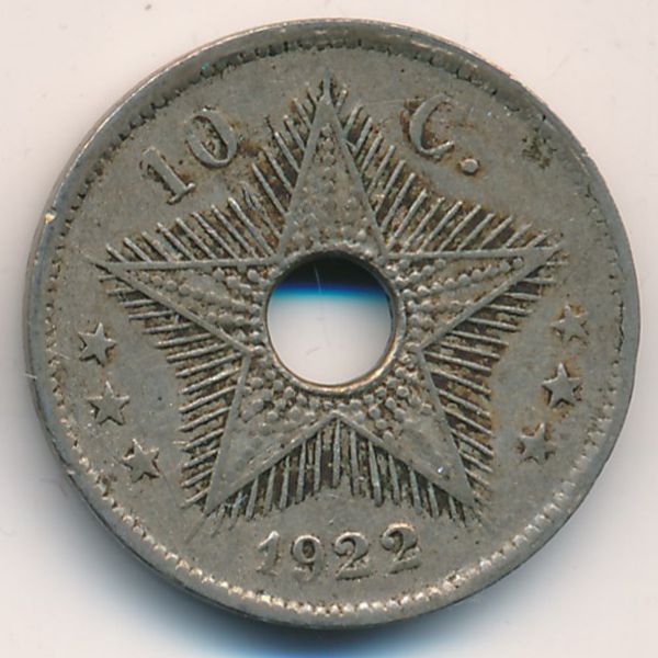 Бельгийское Конго, 10 сентим (1922 г.)