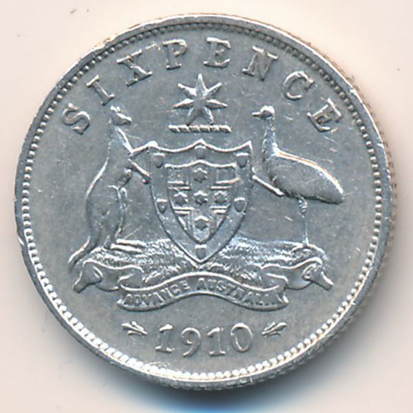 Австралия, 6 пенсов (1910 г.)
