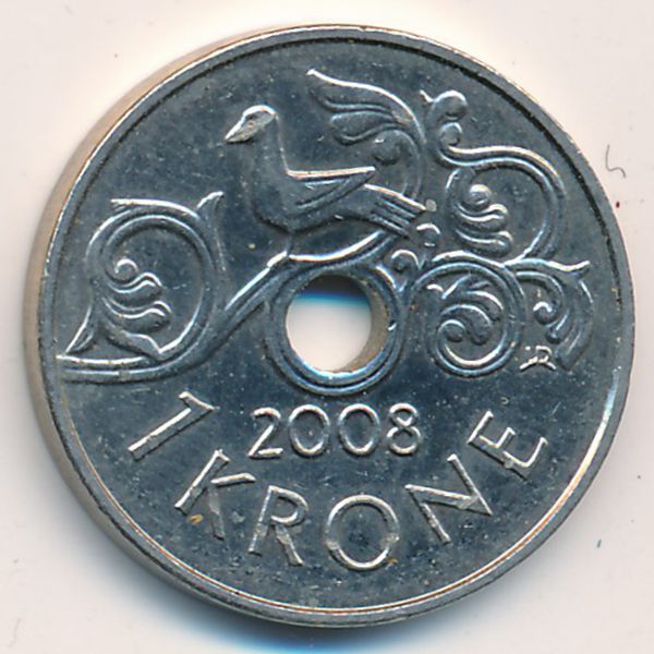 Норвегия, 1 крона (2008 г.)