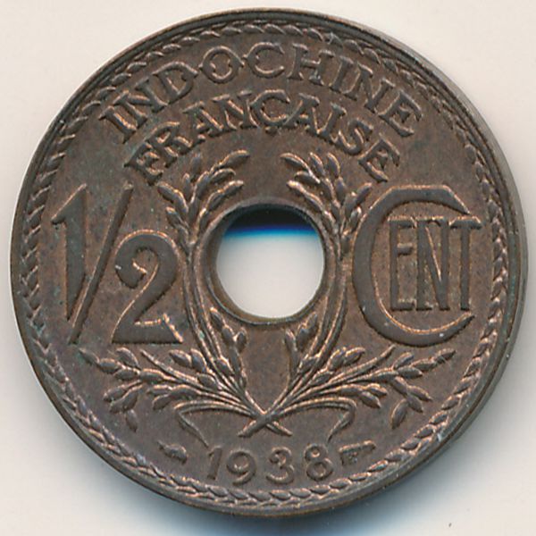 Французский Индокитай, 1/2 цента (1938 г.)