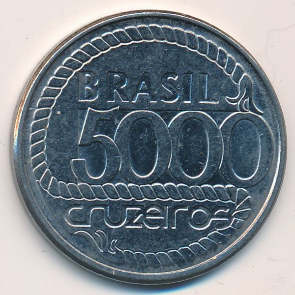 Бразилия, 5000 крузейро (1992 г.)