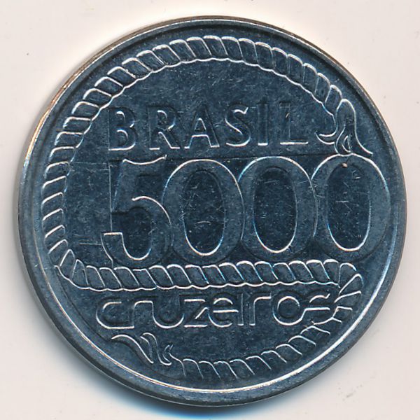 Бразилия, 5000 крузейро (1992 г.)