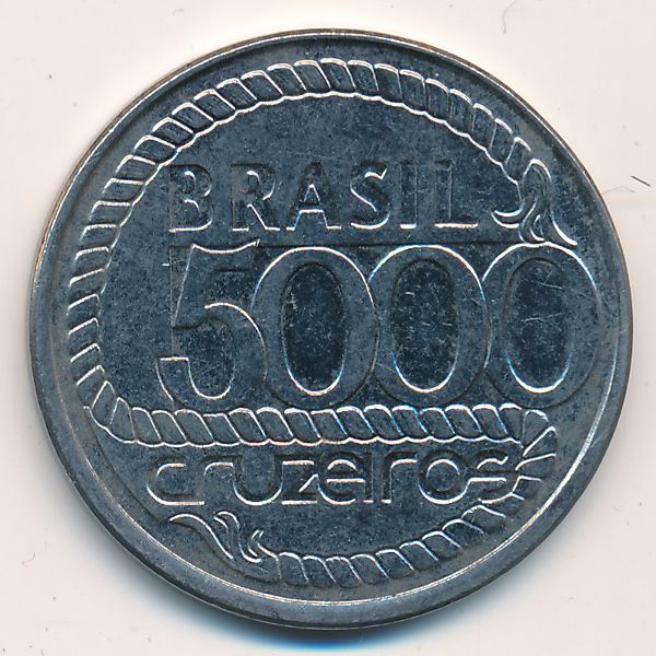 Бразилия, 5000 крузейро (1992 г.)