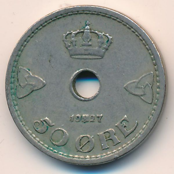 Норвегия, 50 эре (1927 г.)