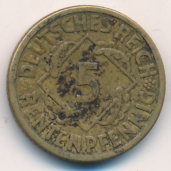 Веймарская республика, 5 рентенпфеннигов (1924 г.)