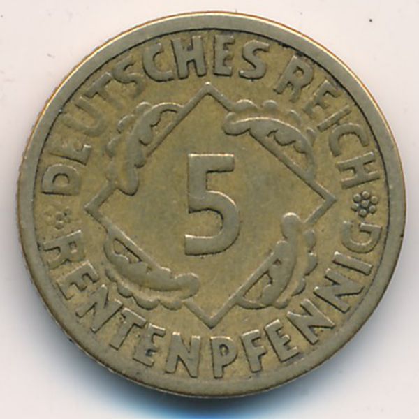 Веймарская республика, 5 рентенпфеннигов (1924 г.)