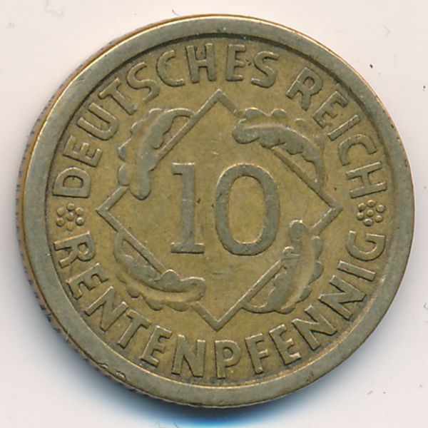 Веймарская республика, 10 рентенпфеннигов (1924 г.)