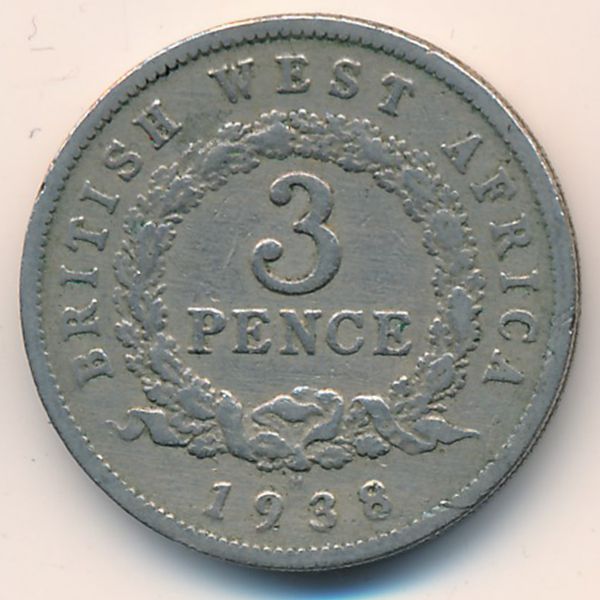 Британская Западная Африка, 3 пенса (1938 г.)