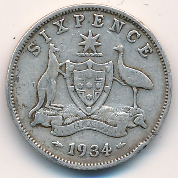 Австралия, 6 пенсов (1934 г.)