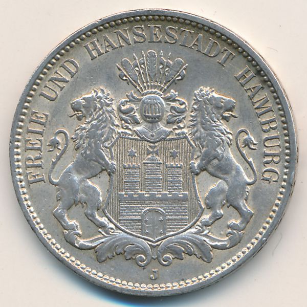 Гамбург, 3 марки (1909 г.)