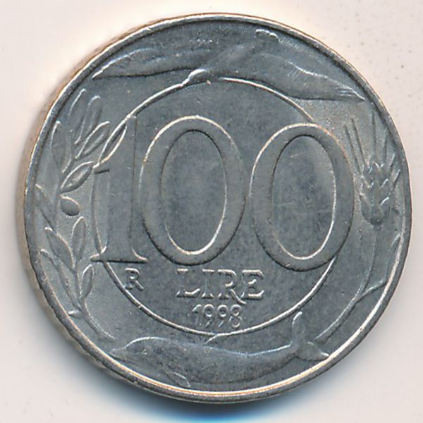 Италия, 100 лир (1998 г.)