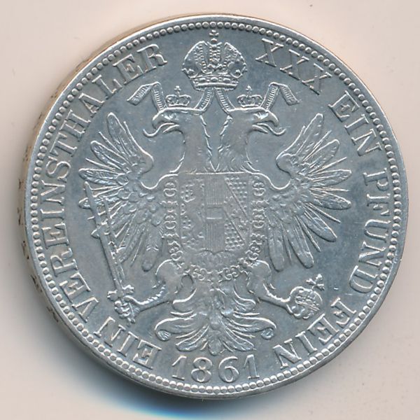 Австрия, 1 талер (1861 г.)