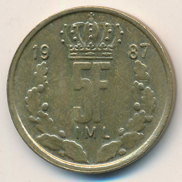 Люксембург, 5 франков (1987 г.)