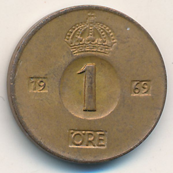 Швеция, 1 эре (1969 г.)