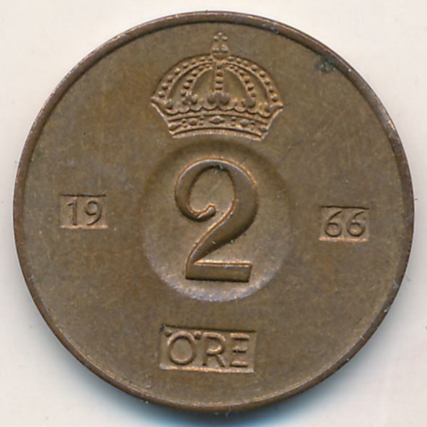 Швеция, 2 эре (1966 г.)