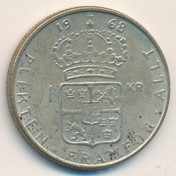 Швеция, 1 крона (1968 г.)