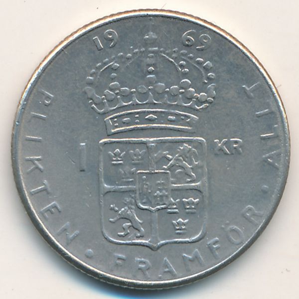 Швеция, 1 крона (1969 г.)