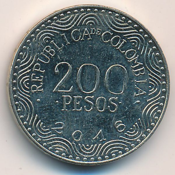 Колумбия, 200 песо (2016 г.)