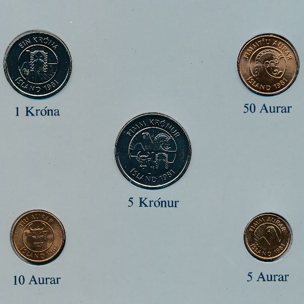Исландия, Набор монет (1981 г.)