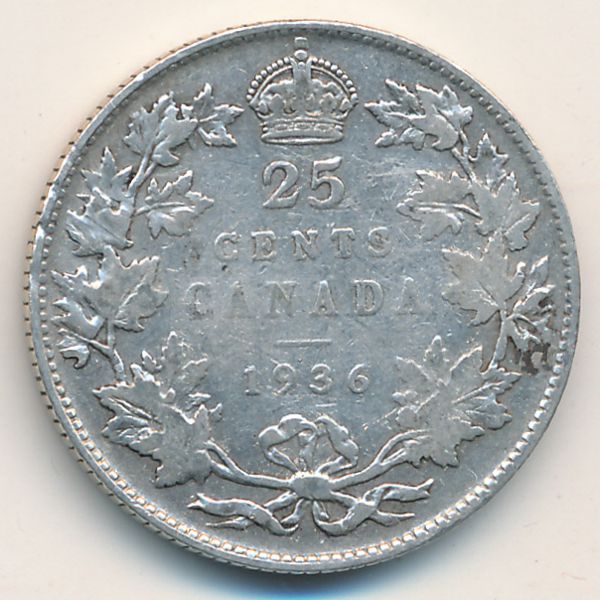 Канада, 25 центов (1936 г.)
