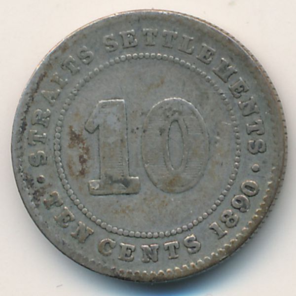 Стрейтс-Сетлментс, 10 центов (1890 г.)