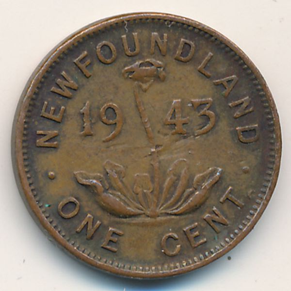 Ньюфаундленд, 1 цент (1943 г.)