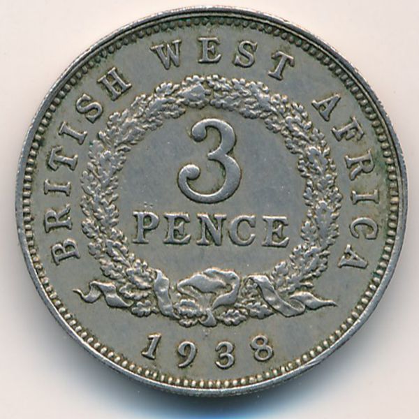 Британская Западная Африка, 3 пенса (1938 г.)