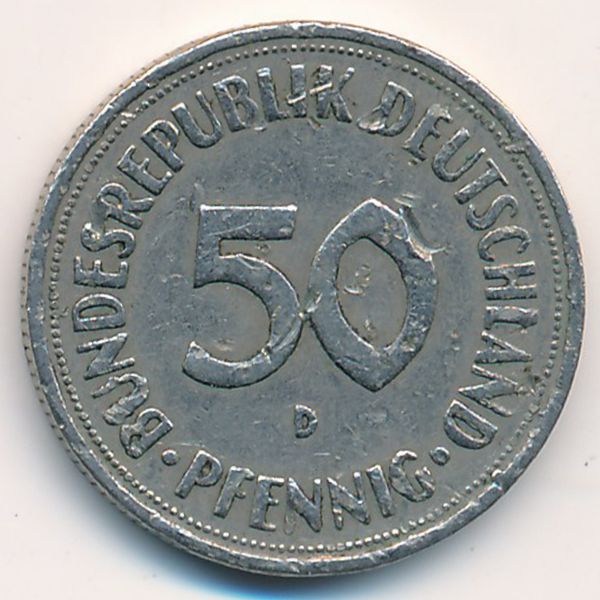ФРГ, 50 пфеннигов (1950 г.)