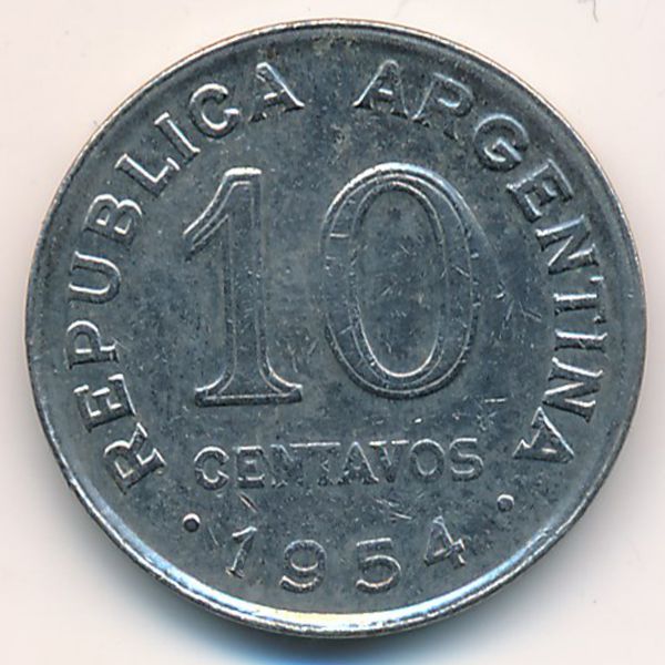 Аргентина, 10 сентаво (1954 г.)
