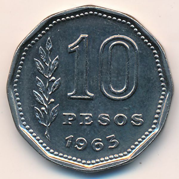 Аргентина, 10 песо (1963 г.)