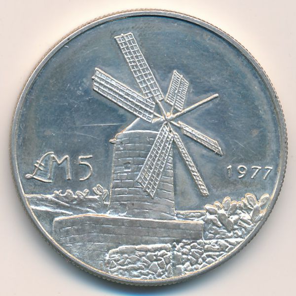 Мальта, 5 фунтов (1977 г.)
