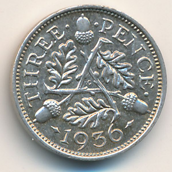 Великобритания, 3 пенса (1936 г.)
