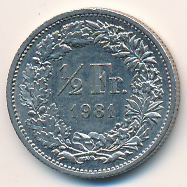 Швейцария, 1/2 франка (1981 г.)