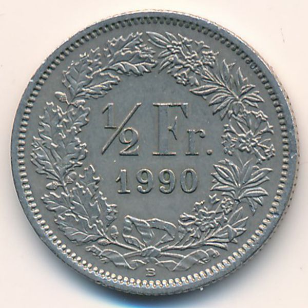 Швейцария, 1/2 франка (1990 г.)