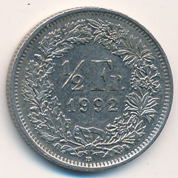Швейцария, 1/2 франка (1992 г.)