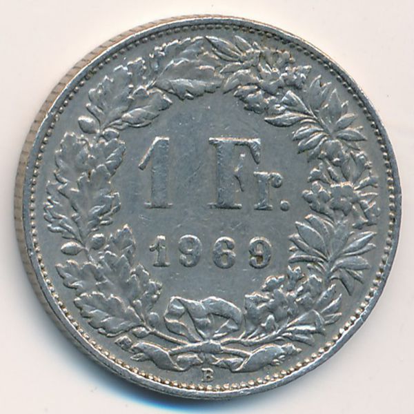Швейцария, 1 франк (1969 г.)