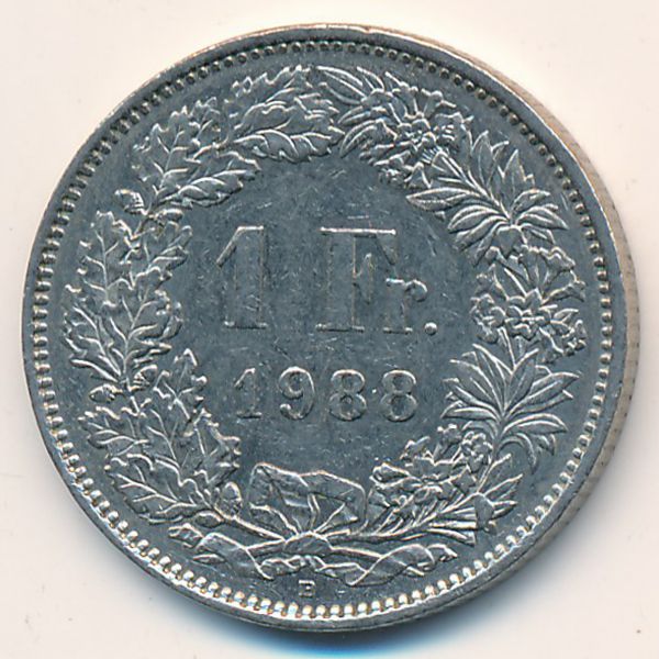 Швейцария, 1 франк (1988 г.)