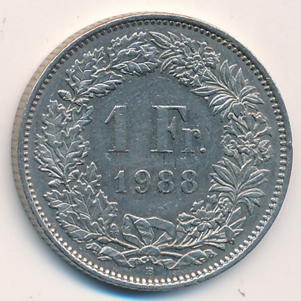 Швейцария, 1 франк (1988 г.)