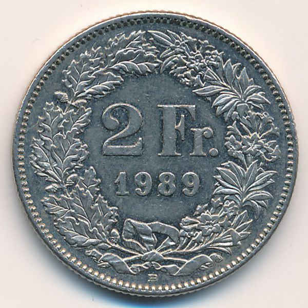 Швейцария, 2 франка (1989 г.)