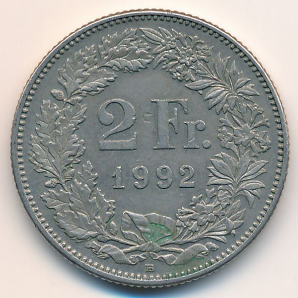 Швейцария, 2 франка (1992 г.)