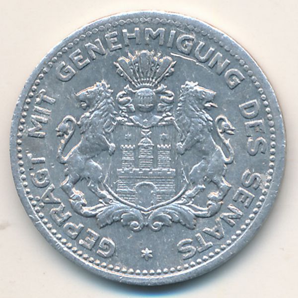 Гамбург., 5/100 марки (1923 г.)